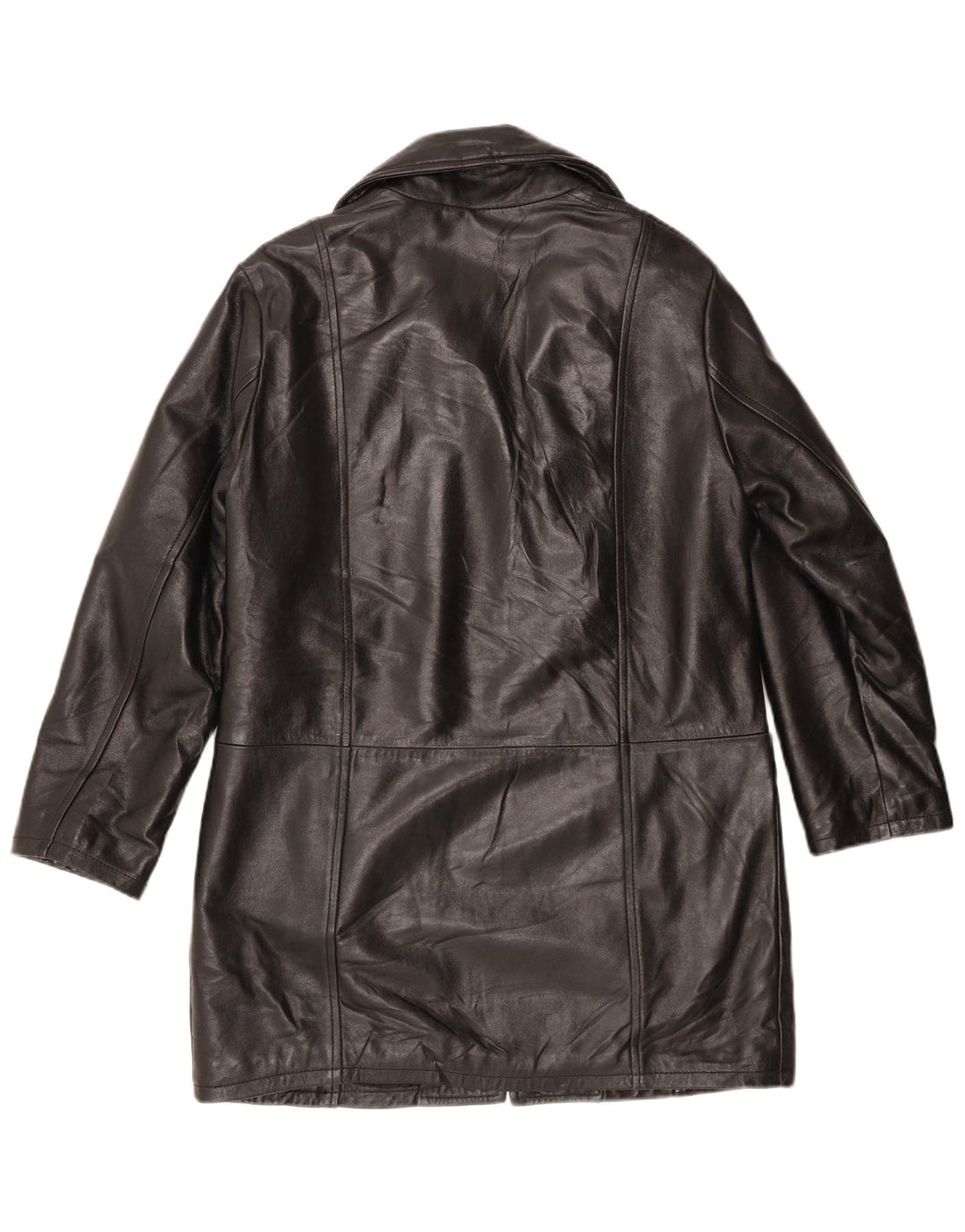 Abrigo de cuero vintage para mujer IT 44 Medio Negro