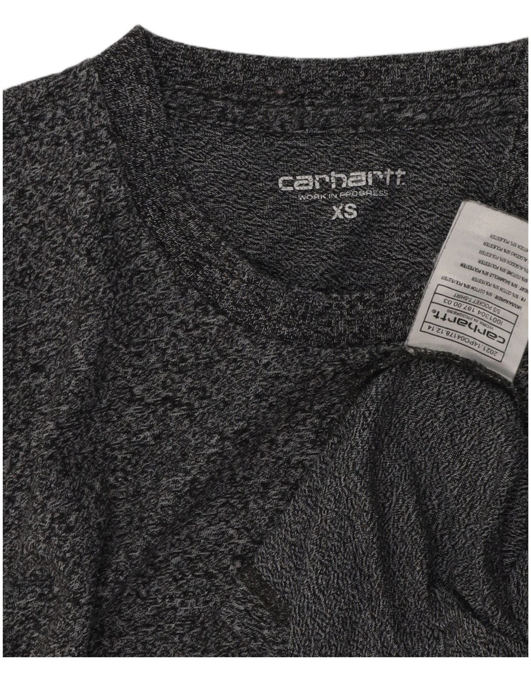 CARHARTT Camiseta para hombre Top XS Algodón moteado gris