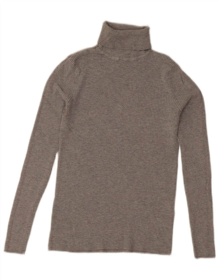 Marks & Spencer Suéter tipo jersey con cuello vuelto para mujer UK 8 Small Viscosa gris