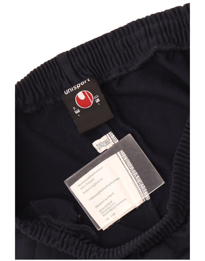 Uhlsport Pantalones cortos deportivos para hombre Large Azul marino Colorblock Poliéster