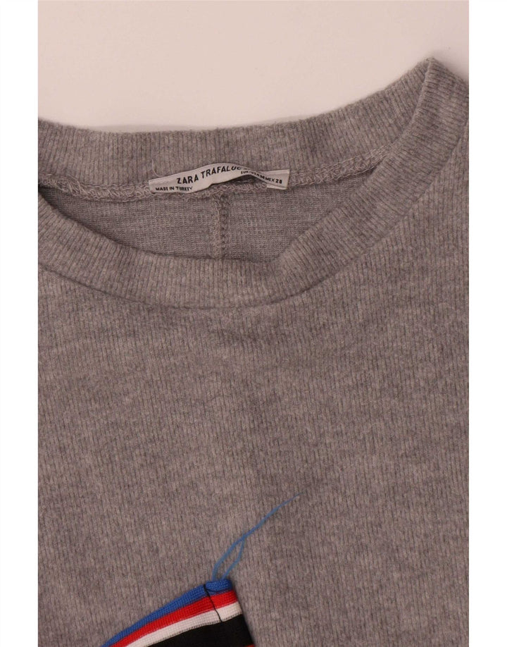 Zara Mujer Top Manga Larga ES 44 Poliéster Gris Medio