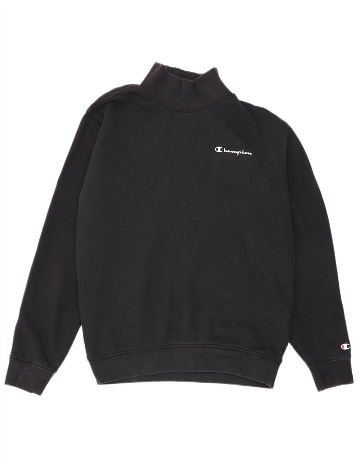 Champion Sudadera de gran tamaño para mujer, jersey UK 10 Small Black Cotton