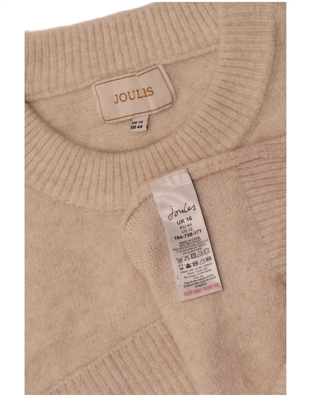 Camiseta sin mangas para mujer Joules UK 46 Poliéster beige grande