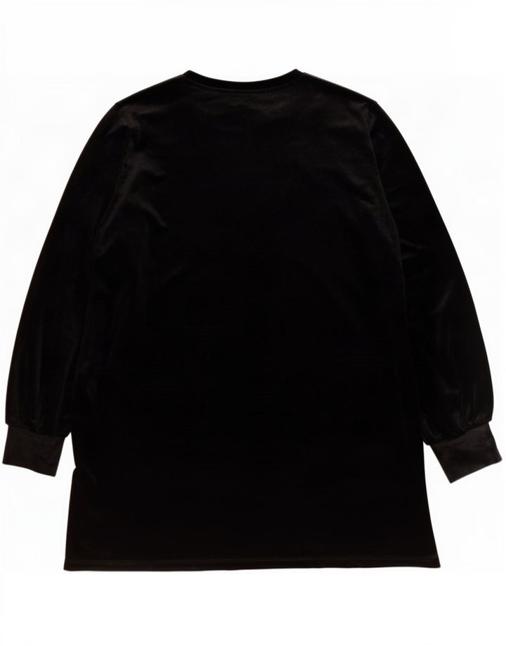 Zara Vestido recto de manga larga para mujer UK 46 Grande Poliéster negro