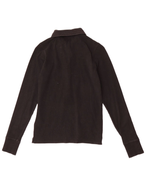 La Martina Polo de rugby de manga larga con gráfico para mujer UK 8 Small Negro