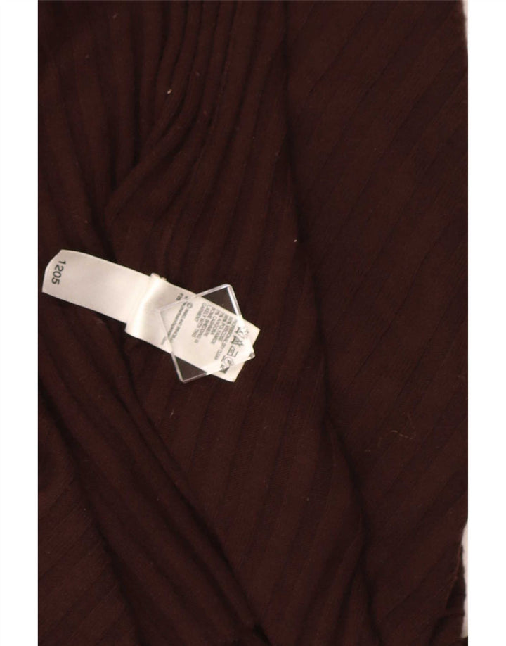 Marks & Spencer Suéter tipo cárdigan asimétrico para mujer UK 8/10 Small Brown