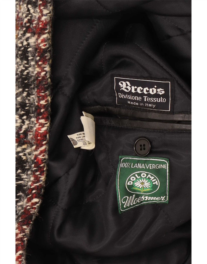 Breco's Chaqueta tipo blazer con doble botonadura para hombre IT 48 Cuadros medianos multicolores