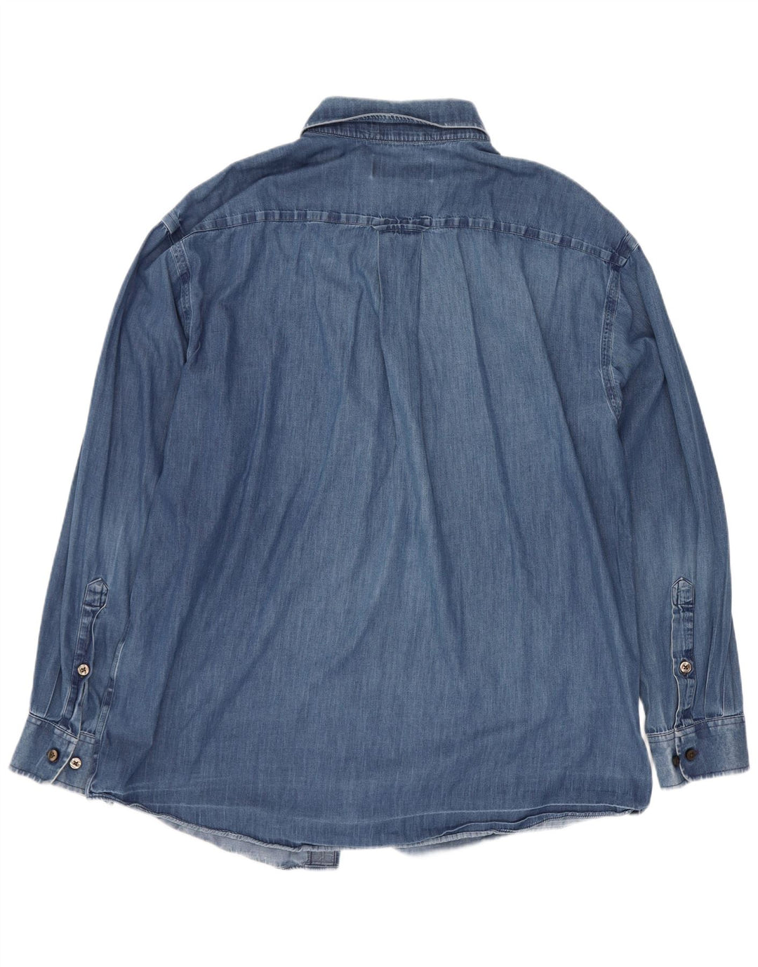 Camisa Orvis Hombre Grande Azul Algodón