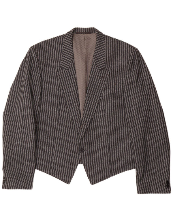 Leithauser Chaqueta tipo blazer con 1 botón para hombre EU 54 2XL Trevira a rayas grises