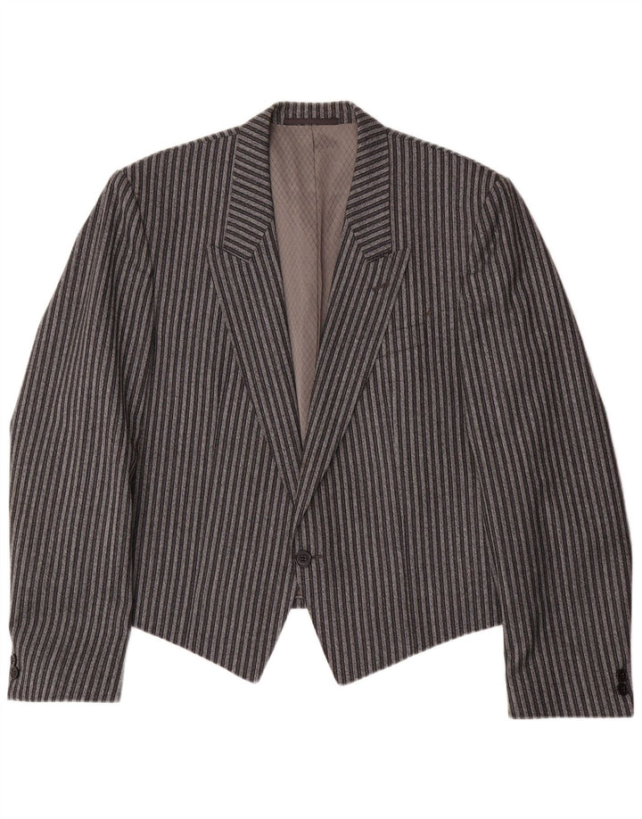 Leithauser Chaqueta tipo blazer con 1 botón para hombre EU 54 2XL Trevira a rayas grises