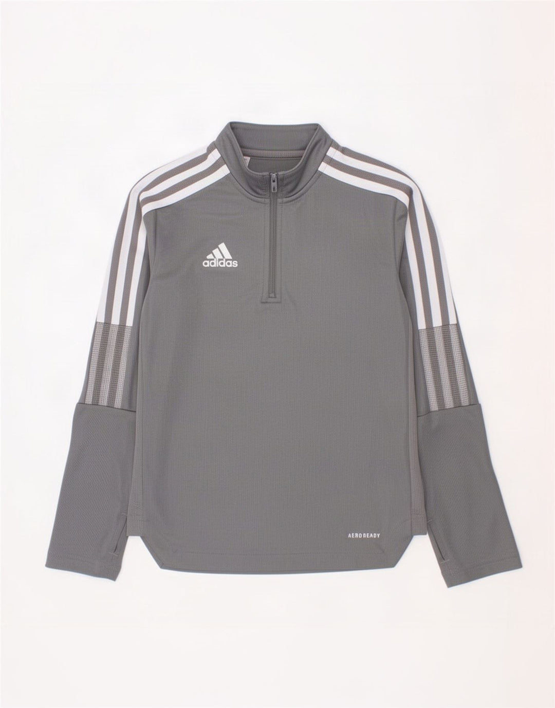 Adidas - Chándal Aeroready con cremallera y cuello para niños, 7-8 años, gris
