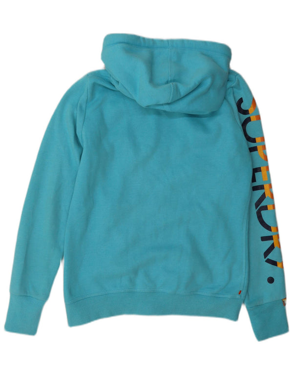 Superdry Sudadera con capucha y cremallera gráfica para mujer Reino Unido 46 Algodón azul grande