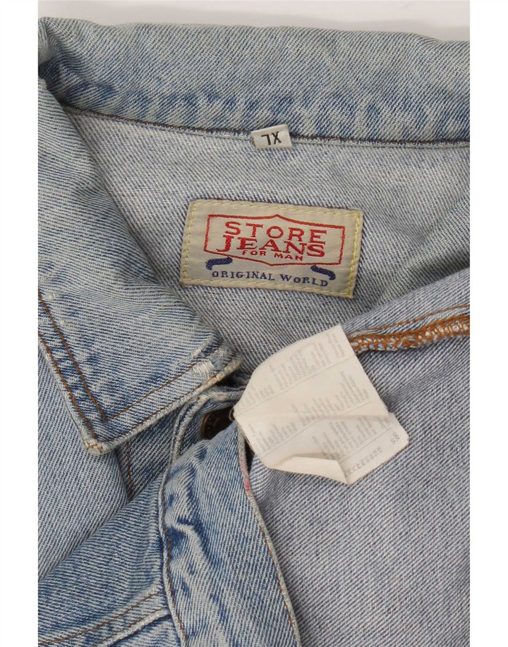 Vintage hombres chaqueta de mezclilla Reino Unido 42 XL algodón azul