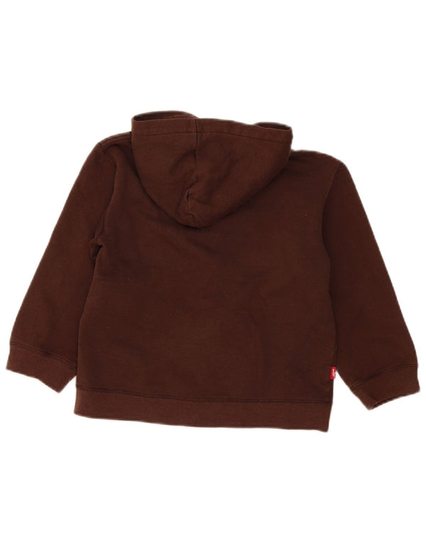 Levi's Sudadera con capucha y cremallera gráfica para niños 5-6 años Algodón marrón