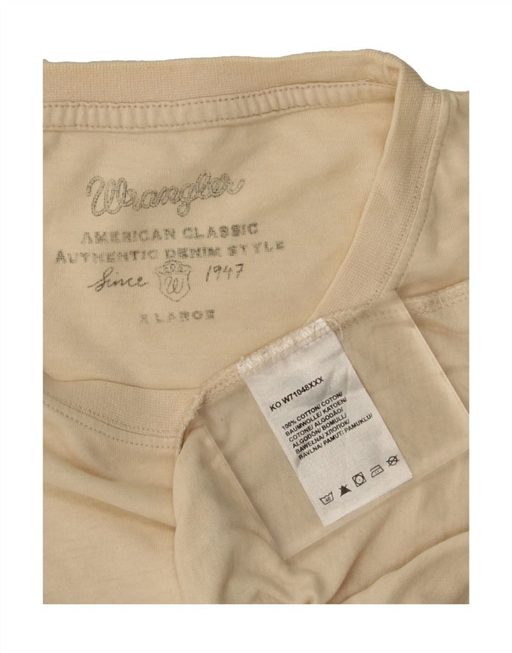 WRANGLER Mens T-Shirt Top XL Off White Cotton Vintage Wrangler and Second-Hand Wrangler from Messina Hembry 