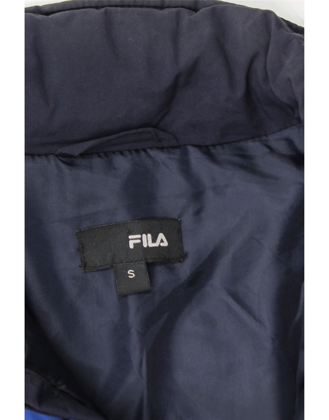 FILA Chaqueta acolchada para hombre UK 36 Small Azul marino Colorblock Poliamida