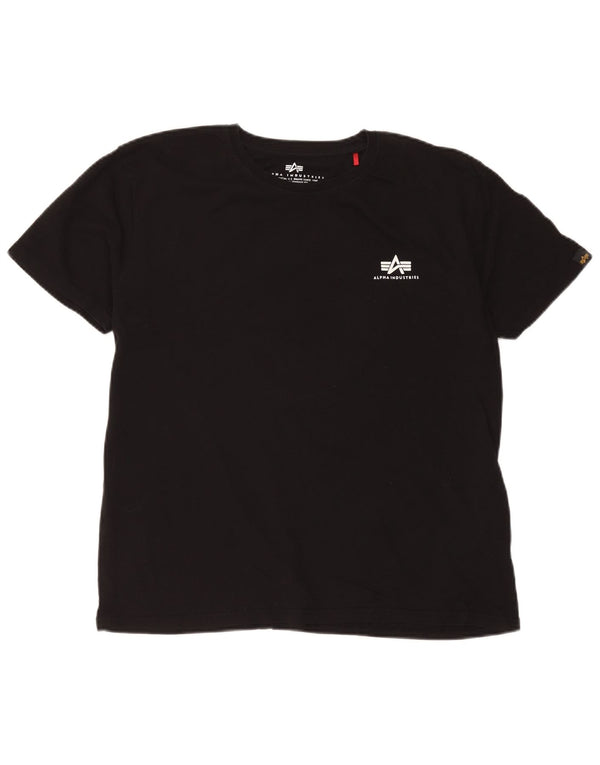 Alpha Industries Camiseta gráfica para mujer Top UK 18 XL Algodón negro
