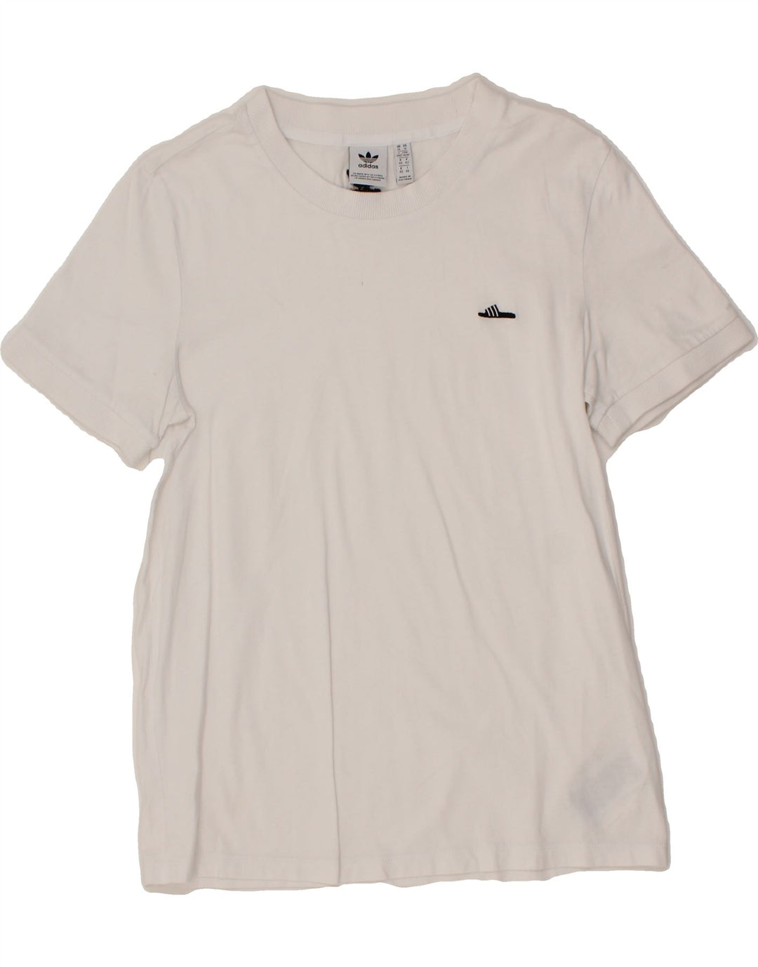 ADIDAS Womens T-Shirt Top UK 14 Medium White Cotton Vintage Adidas and Second-Hand Adidas from Messina Hembry 