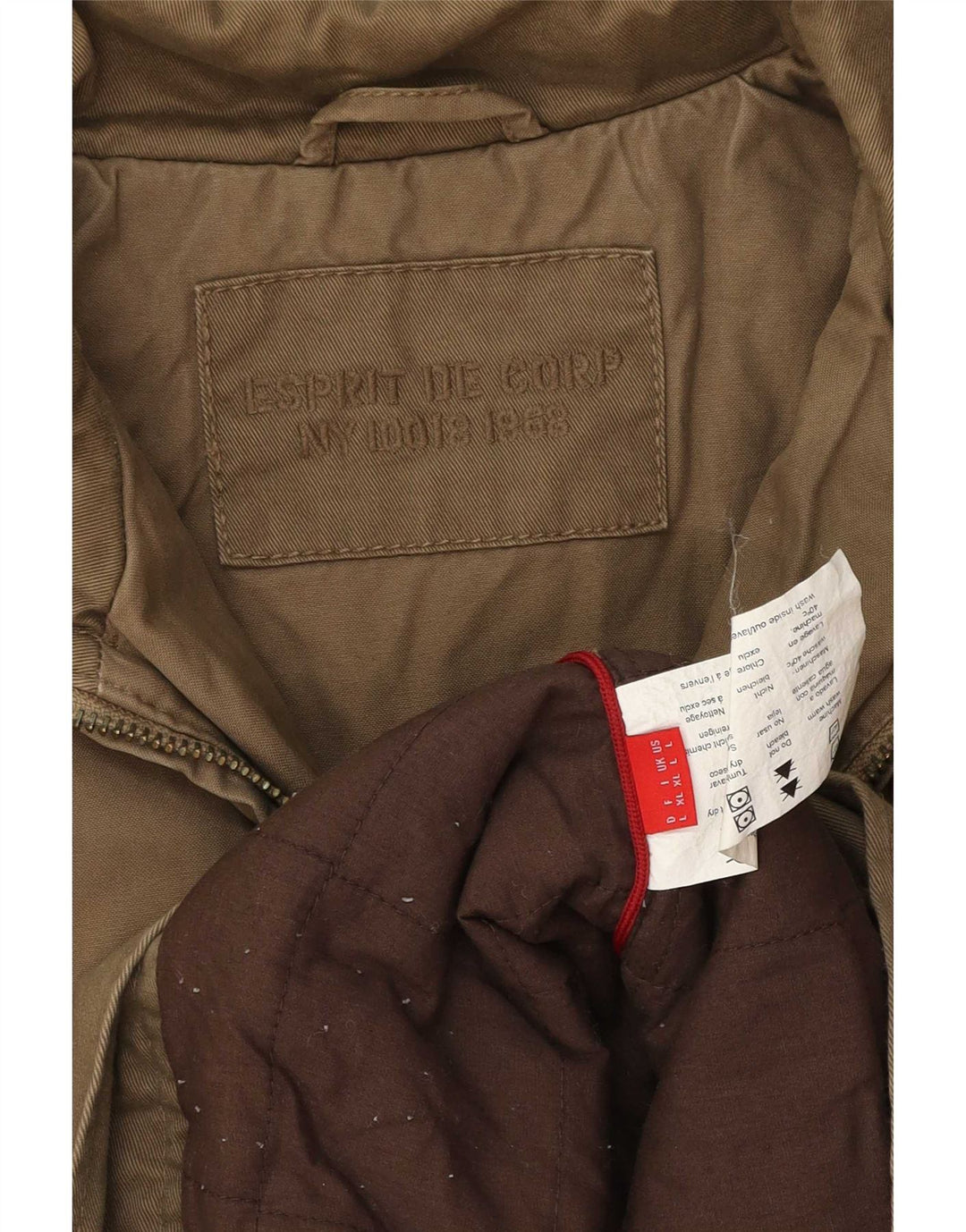 Esprit Chaqueta utilitaria para hombre Reino Unido 40 Grande Algodón marrón