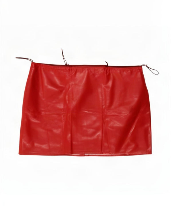 Max & Co. Minifalda de piel sintética para mujer UK 10 Small W30 Poliéster rojo