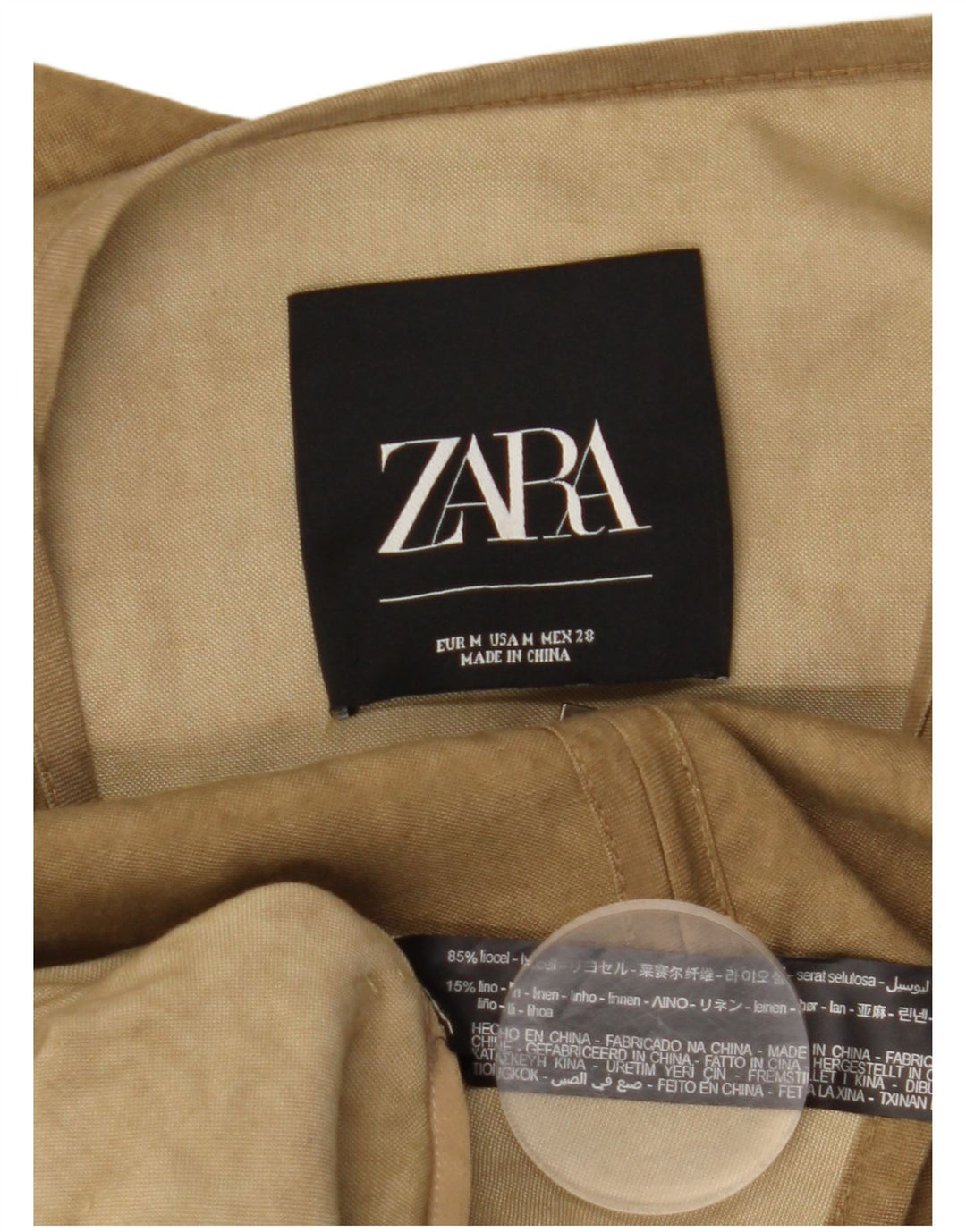 ZARA Vestido Camisero Mujer UK 44 Lyocell Verde Medio