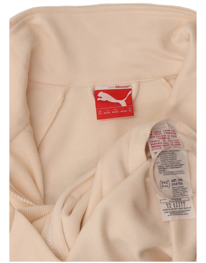 Puma Mujer Gráfico Chándal Top Chaqueta UK 6 XS Blanco Poliéster