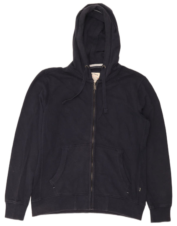 Fat Face Sudadera con capucha y cremallera para hombre, talla grande, algodón azul marino