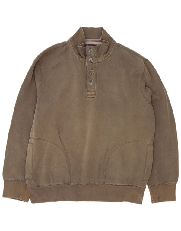 Marks & Spencer - Sudadera con cuello y botones para hombre, talla 2XL, algodón marrón
