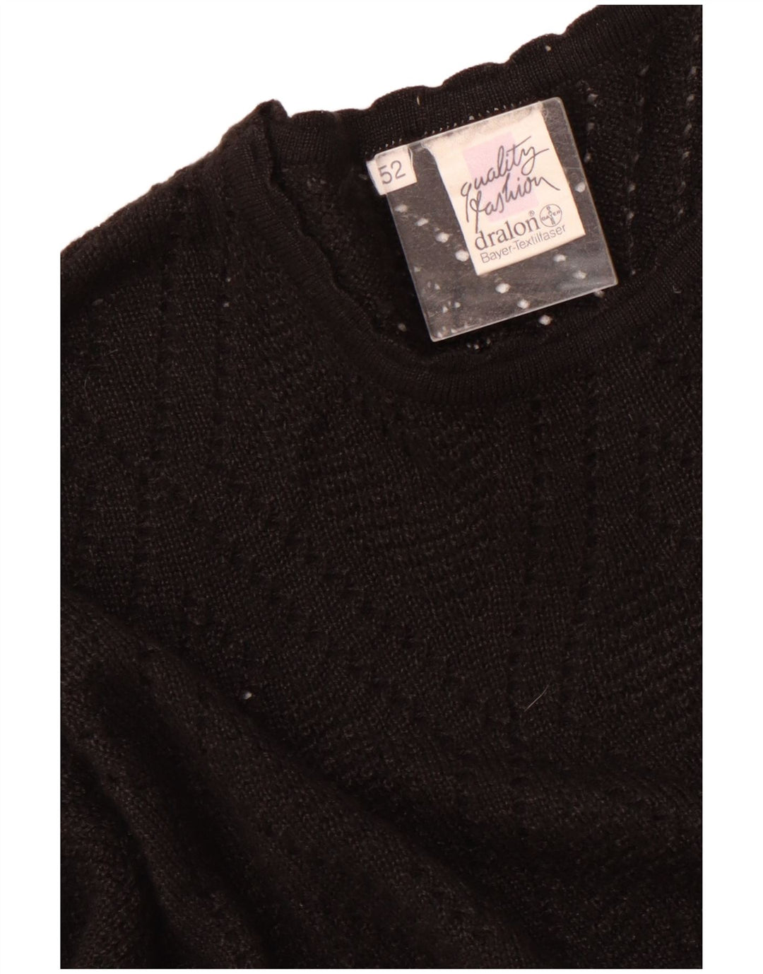 DRALON Suéter de cuello redondo para mujer IT 52 2XL Acrílico negro