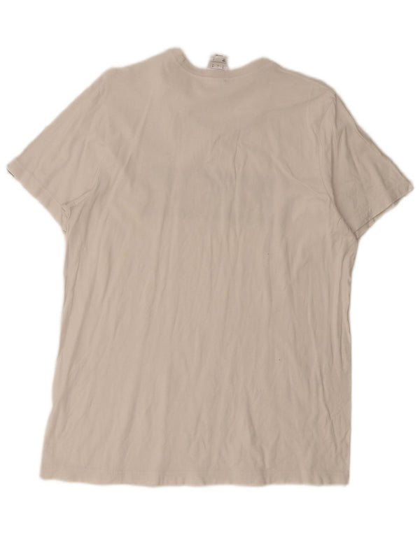 Adidas Hombre Camiseta Gráfica Top Mediano Blanco
