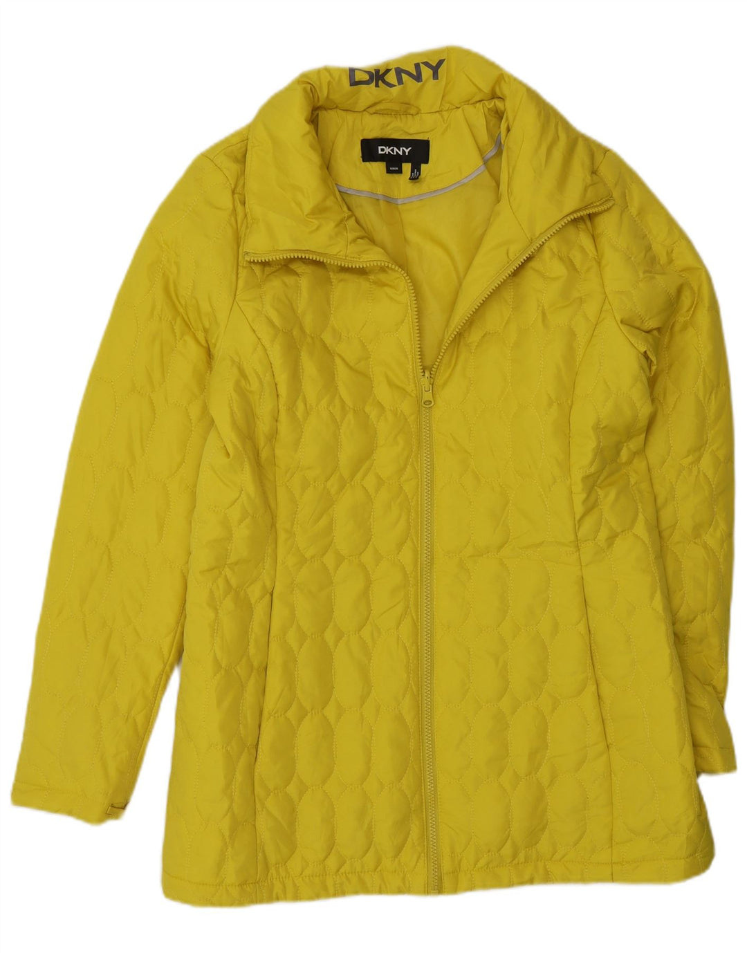 Dkny Chaqueta acolchada para mujer UK 12 Poliéster amarillo medio moderno