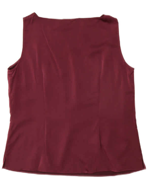 Marks & Spencer Blusa sin mangas para mujer UK 40 XL Poliéster burdeos