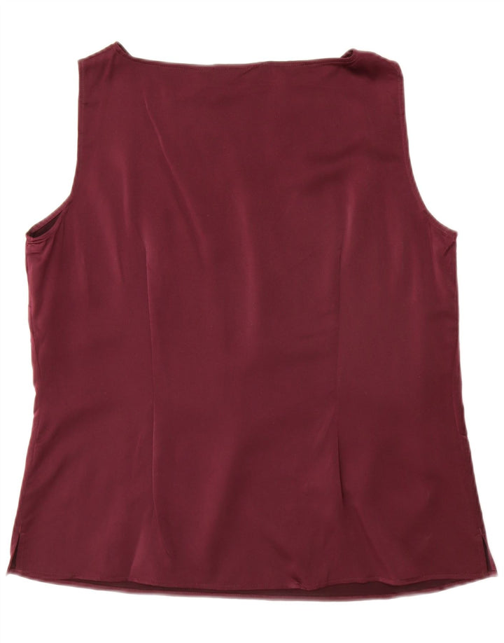 Marks & Spencer Blusa sin mangas para mujer UK 40 XL Poliéster burdeos