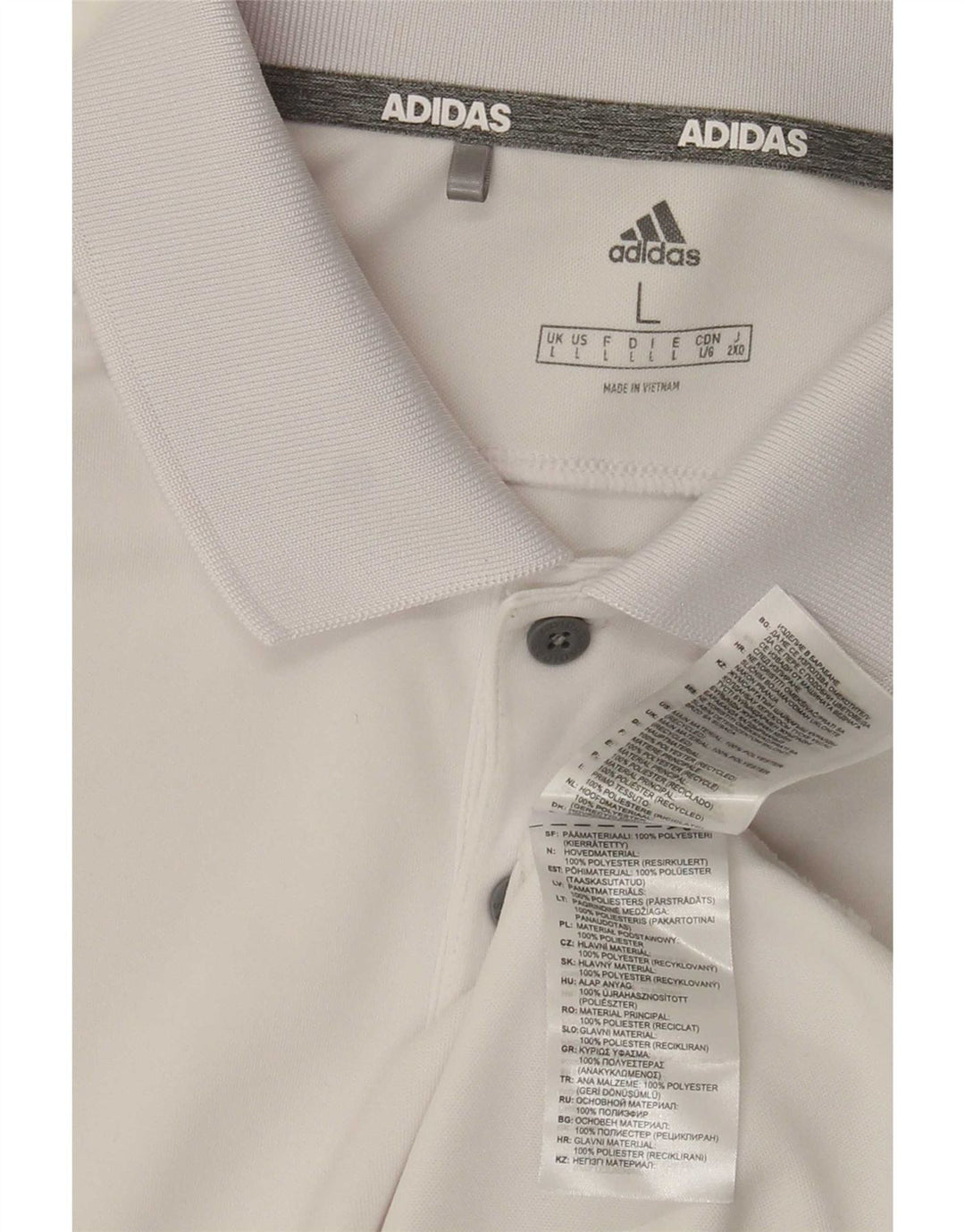 Polo Adidas Hombre Grande Poliéster Blanco