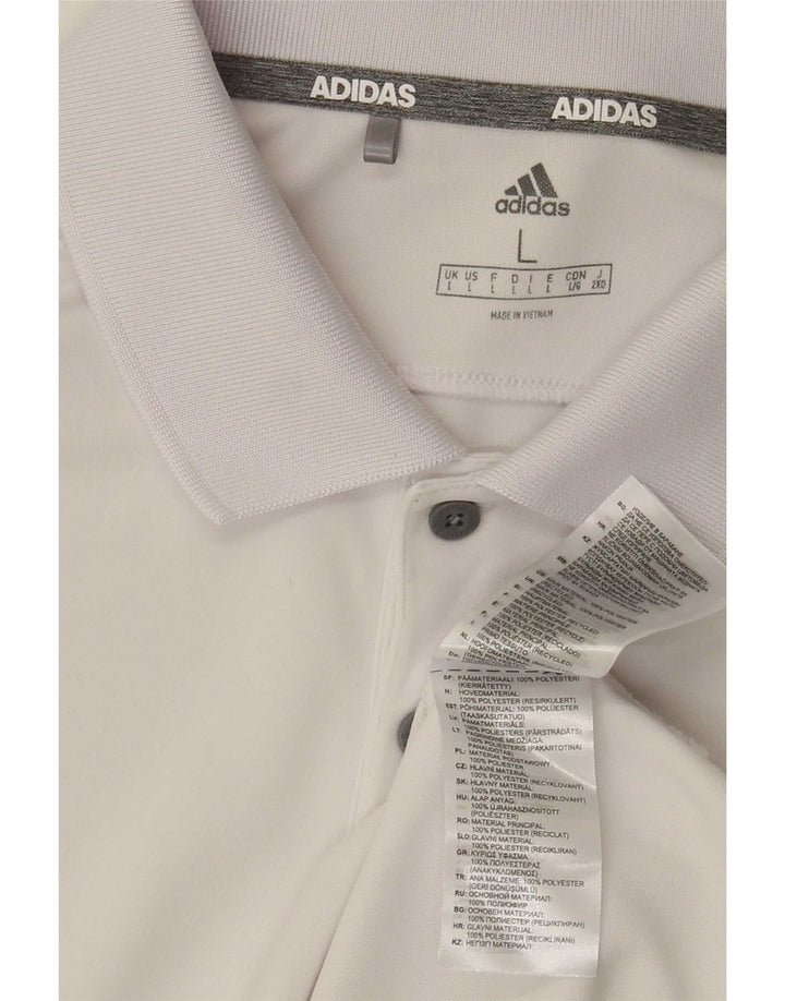 Polo Adidas Hombre Grande Poliéster Blanco