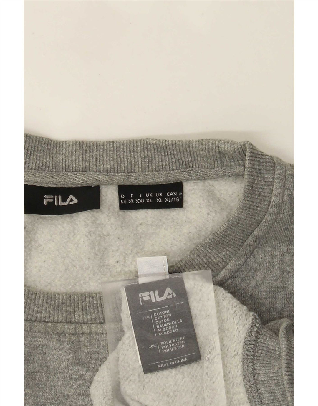 Fila Hombre Graphic Sudadera Jumper XL Gris Algodón