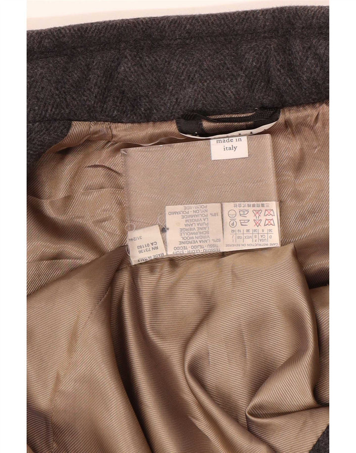 Marella Abrigo militar de doble botonadura para mujer UK 10 Small Grey Wool