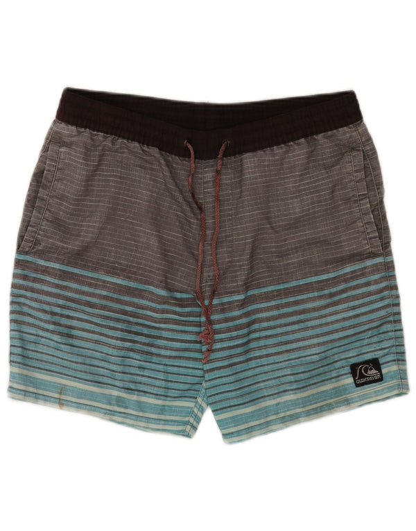 Quiksilver Bañador para Hombre Small W29 L7 Poliéster Rayado Gris