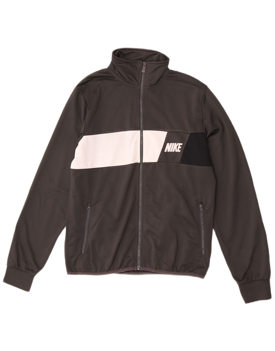 Nike Chaqueta de chándal con gráfico gráfico en bloques de color gris medio