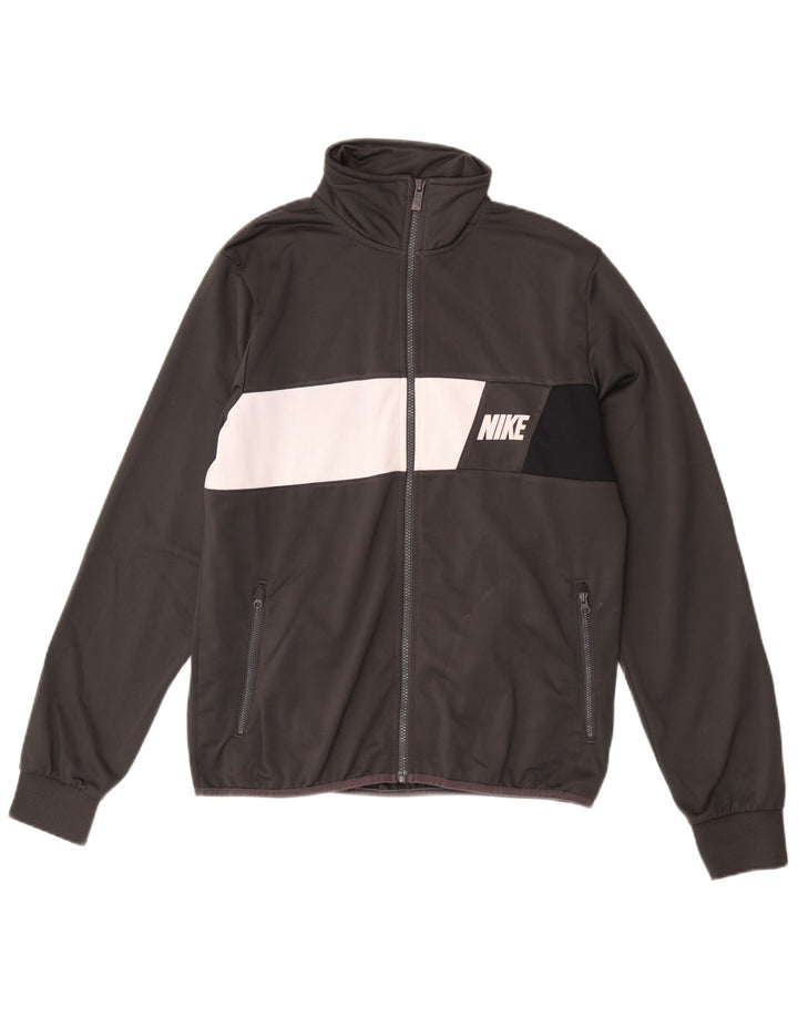 Nike Chaqueta de chándal con gráfico gráfico en bloques de color gris medio