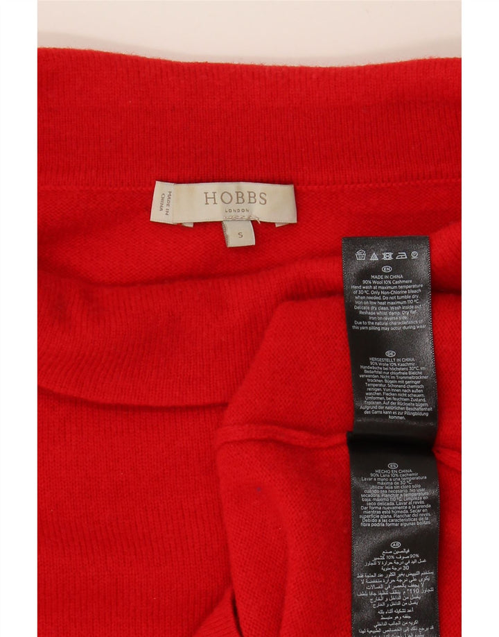 HOBBS Jersey de cuello vuelto para mujer UK 10 Small Red Wool