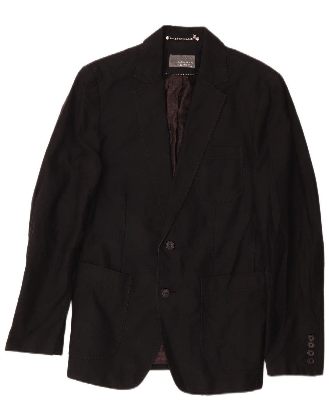 Zara Chaqueta tipo blazer de 2 botones para hombre EU 46 Small Azul marino