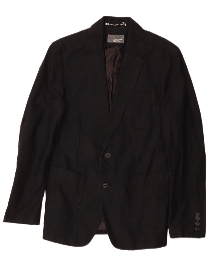 Zara Chaqueta tipo blazer de 2 botones para hombre EU 46 Small Azul marino