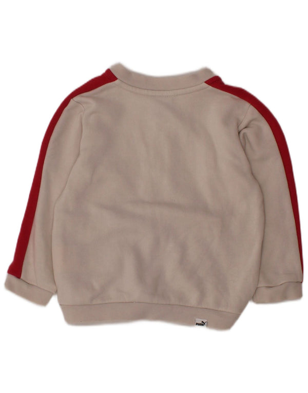 PUMA Chaqueta de chándal con estampado gráfico para niñas de 9 a 12 meses, color blanco