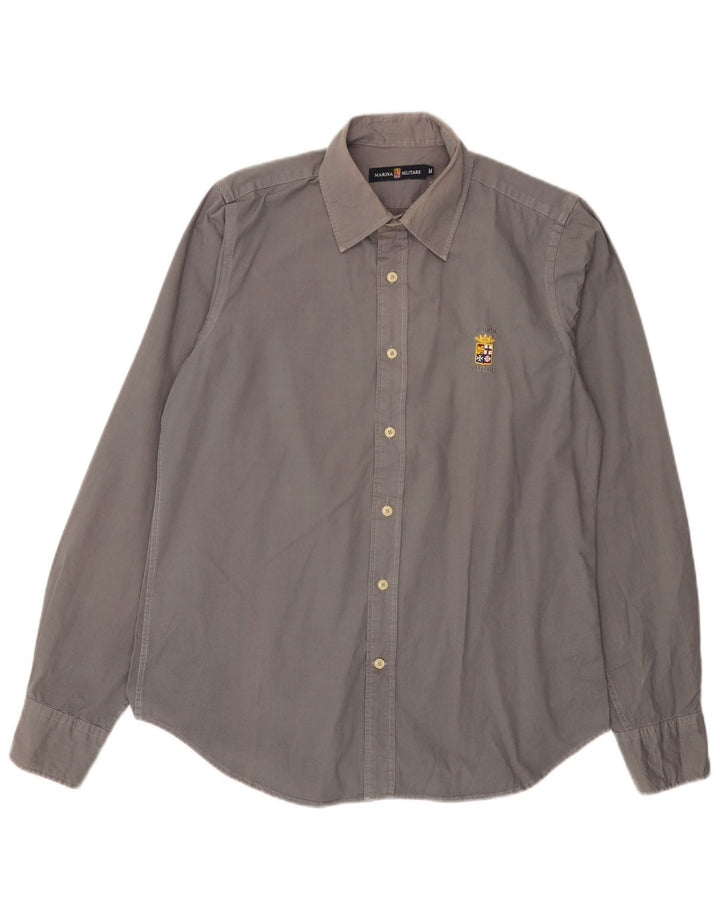 Marina Militare Camisa Hombre Algodón Gris Medio