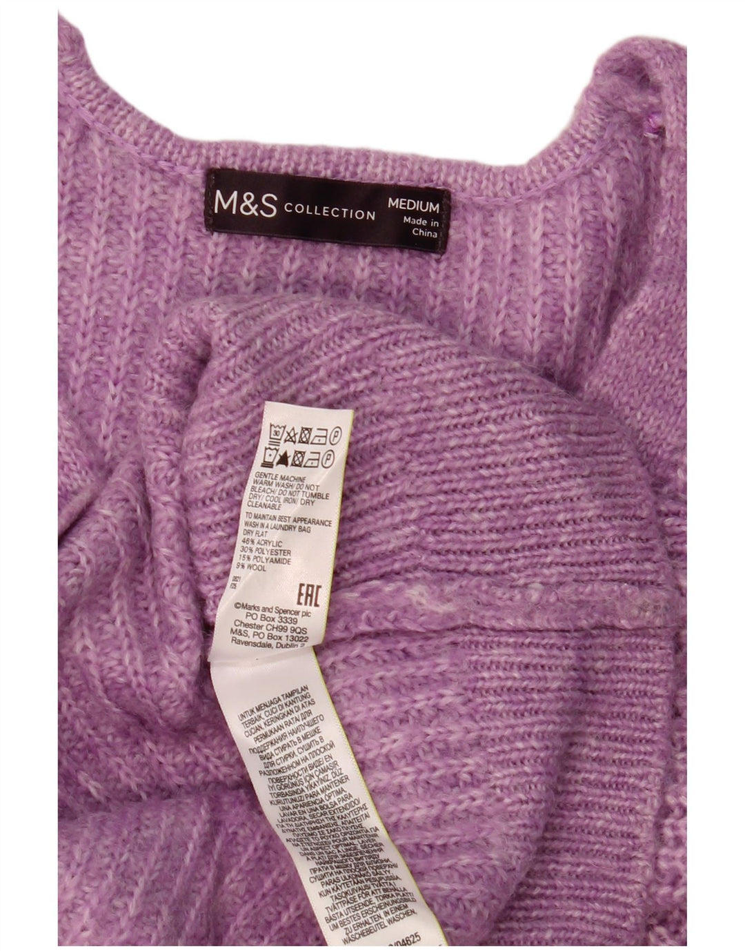 Marks & Spencer Suéter extragrande con cuello en V para mujer UK 44 Medio Púrpura