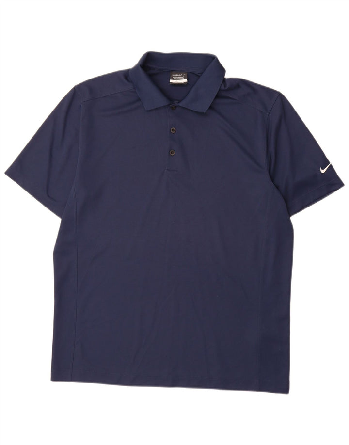 Nike Polo Dri Fit para hombre, talla grande, poliéster azul marino