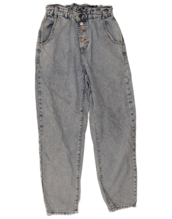Zara Jeans Sueltos De Cintura Alta Para Mujer EU 36 XS W26 L26 Algodón Azul