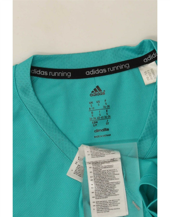 Adidas Mujer Climalite Camiseta Top UK 8/10 Pequeño Poliéster Turquesa