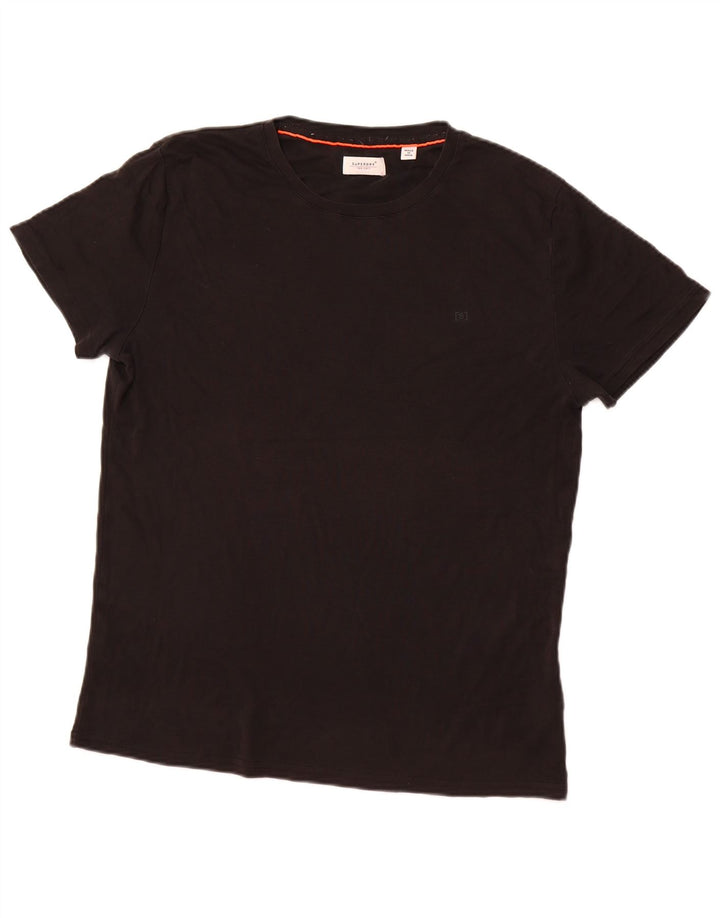 Superdry Camiseta para hombre Top grande de algodón negro